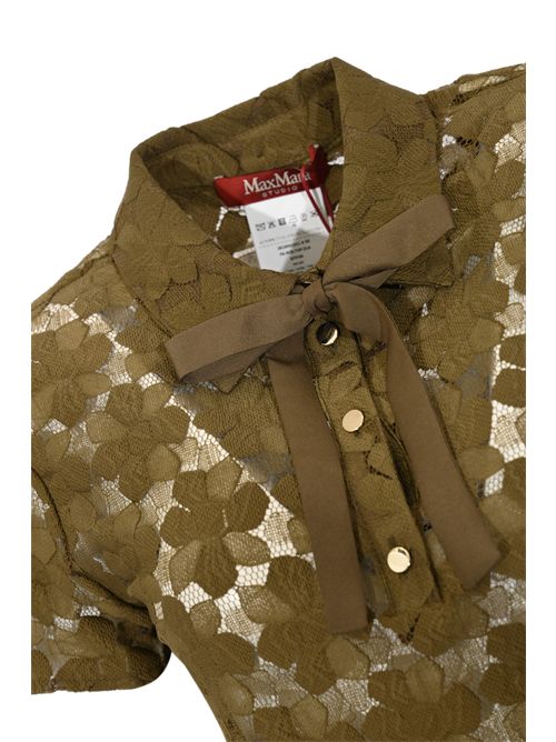 T-shirt MSTVELLO in pizzo Verde Kaki MAX MARA STUDIO | 2616941011600001